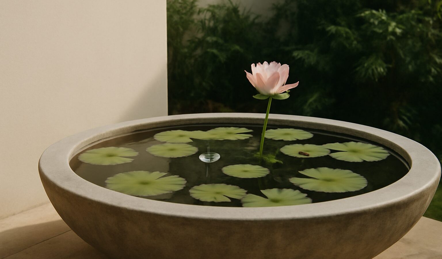 A Water Garden With Lotus and Lilies