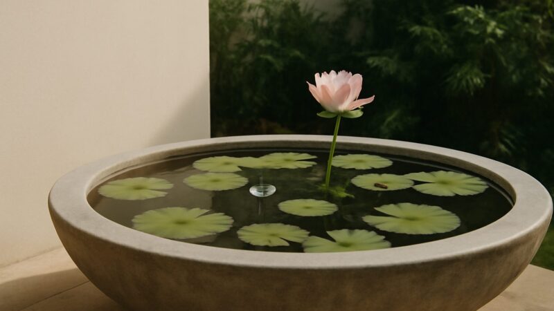 A Water Garden With Lotus and Lilies