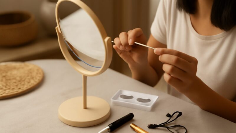 Applying False Lashes at Home