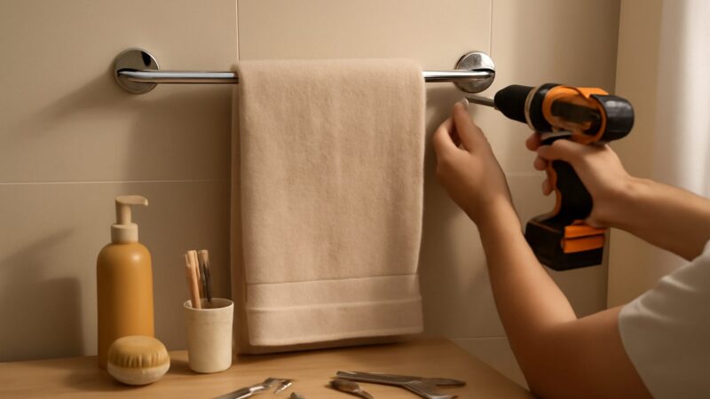 How to Install a Towel Rail and Bathroom Fittings