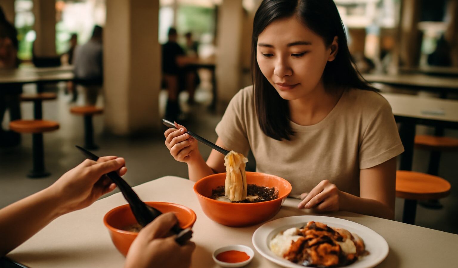 Adjusting to Hawker and Food Court Culture