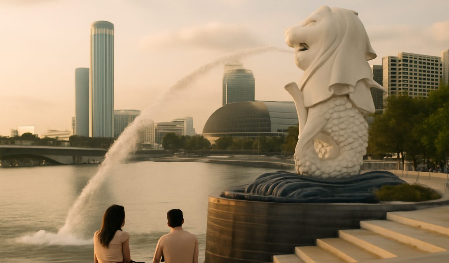 Merlion Park and the Merlion