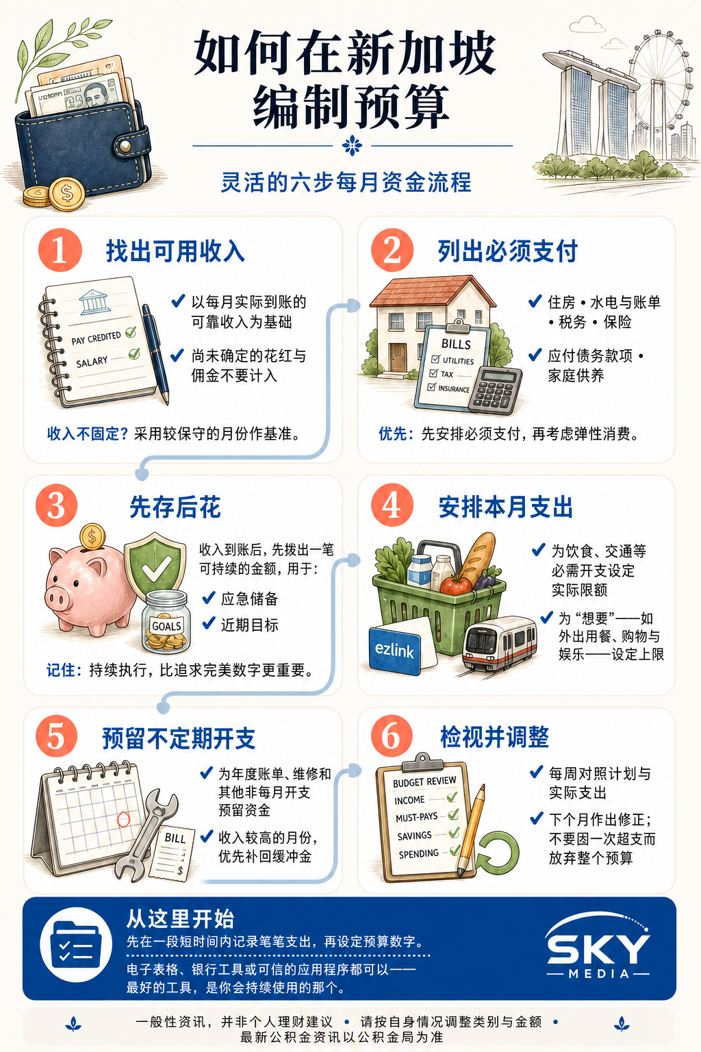 如何在新加坡编制预算信息图