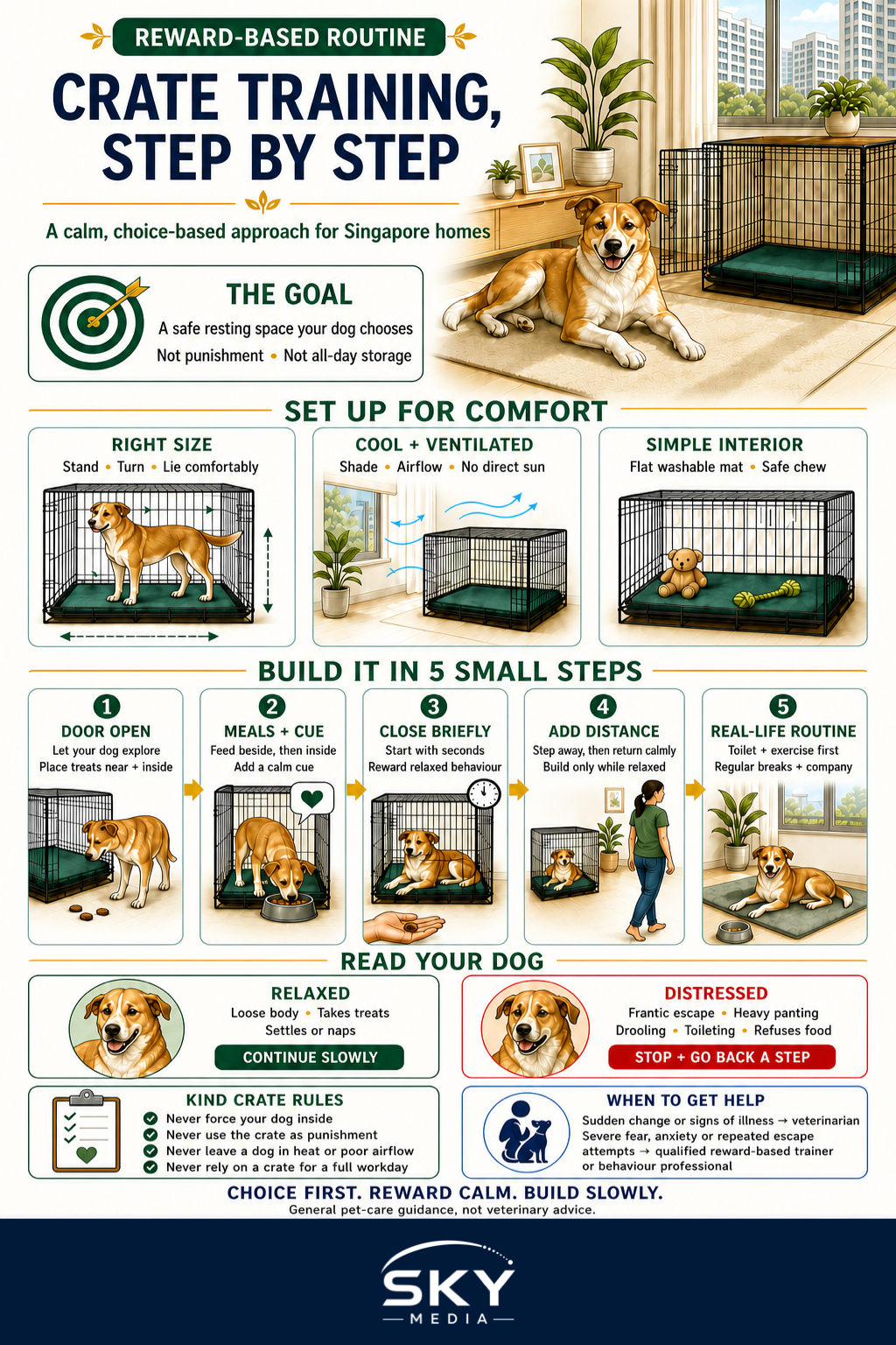 How to Crate Train Your Dog: A Step-by-Step Guide infographic