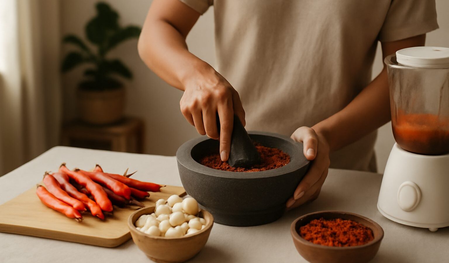 How to Make Sambal Chilli From Scratch at Home
