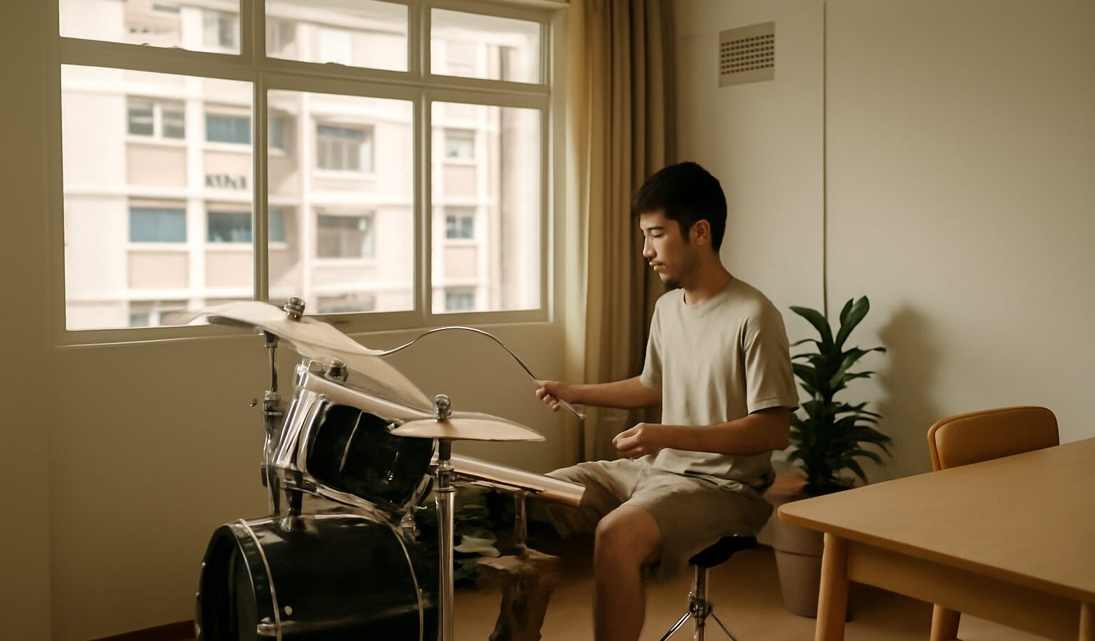 Learning the Drums in an HDB Flat