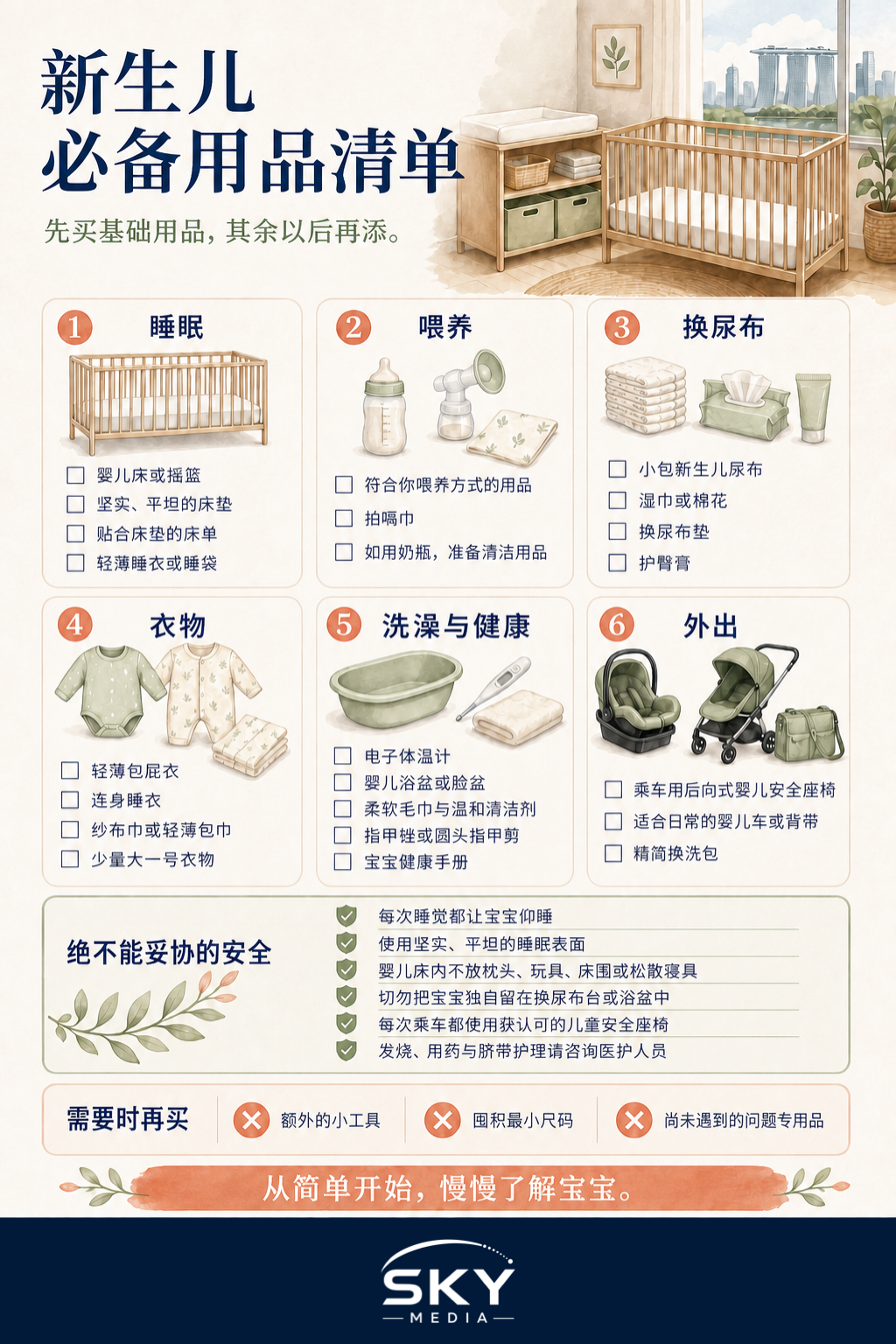 新生儿必备清单信息图