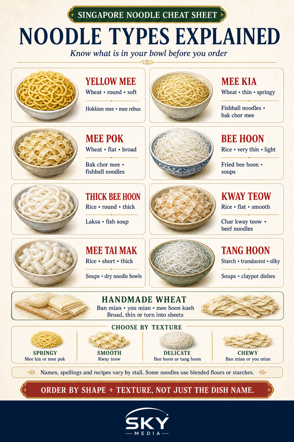 Noodle Types Explained infographic