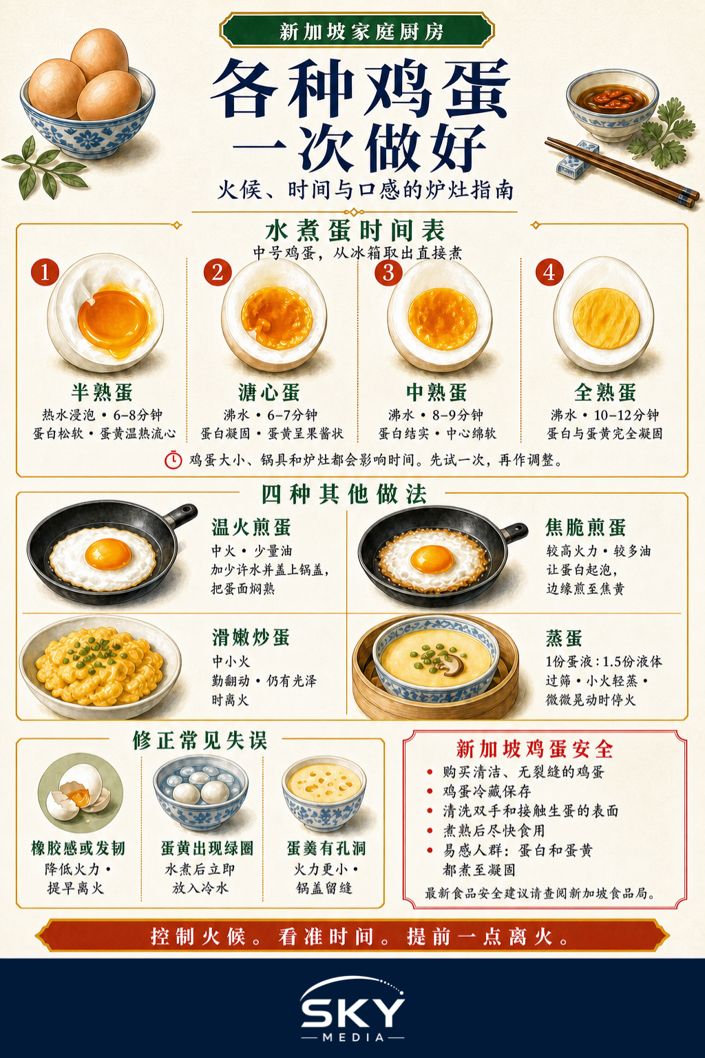 新加坡指南：如何把各种做法的鸡蛋都做到完美信息图