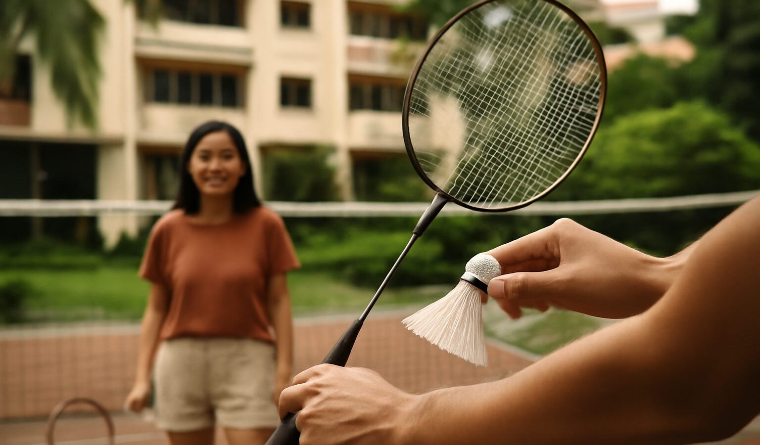 Playing Badminton in Singapore
