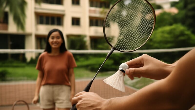 Playing Badminton in Singapore