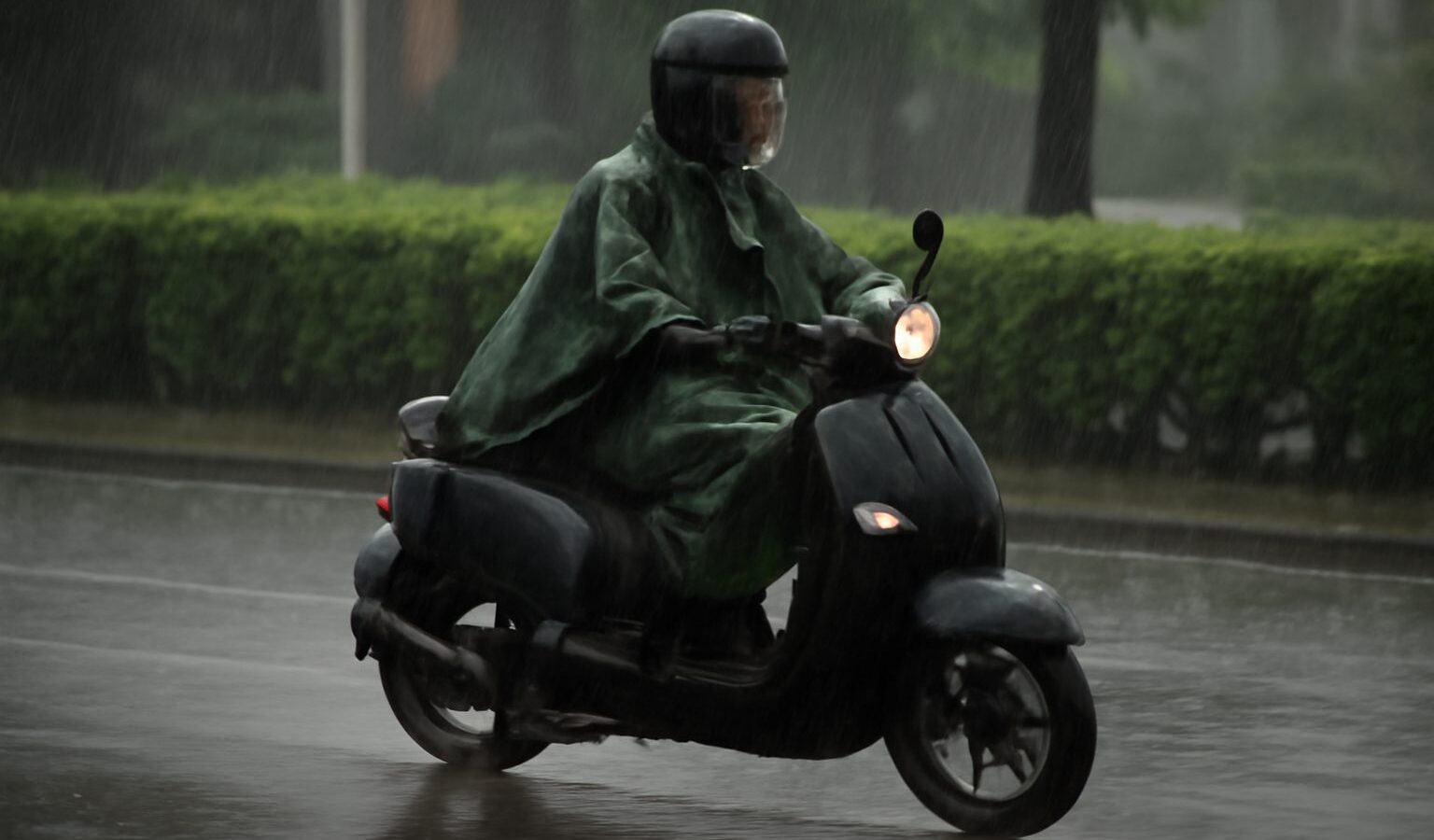 Riding a Motorcycle in the Rain