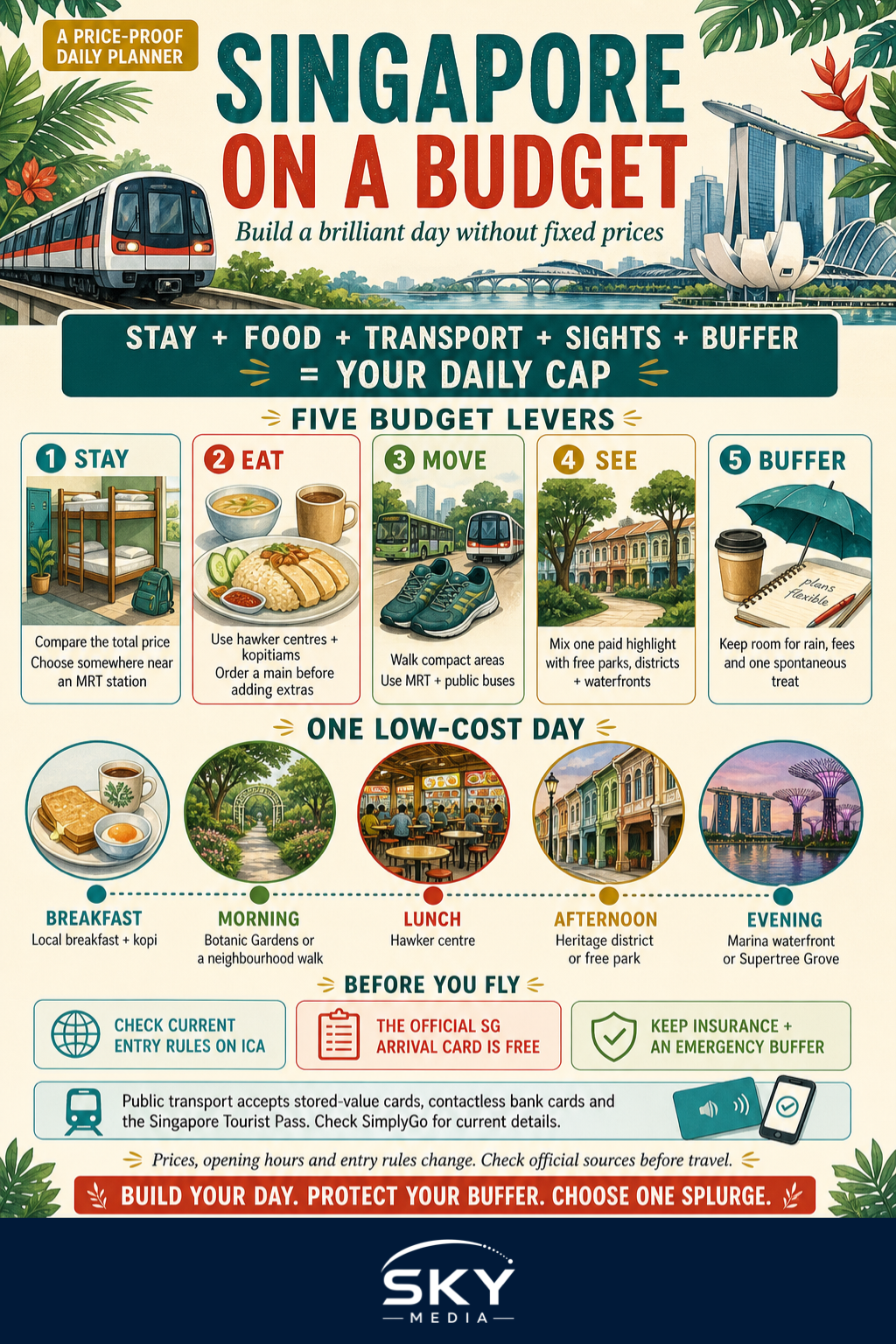 How to Visit Singapore on a Budget infographic