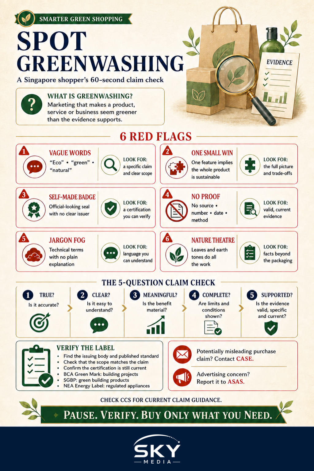 How to Spot Greenwashing in Singapore infographic