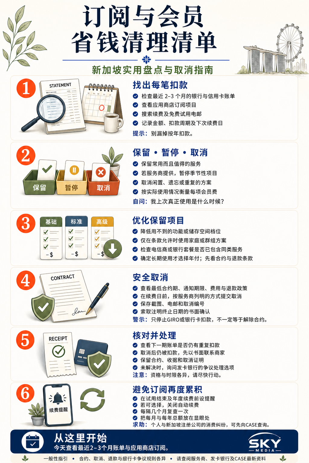 在新加坡如何削减订阅与会员开支信息图