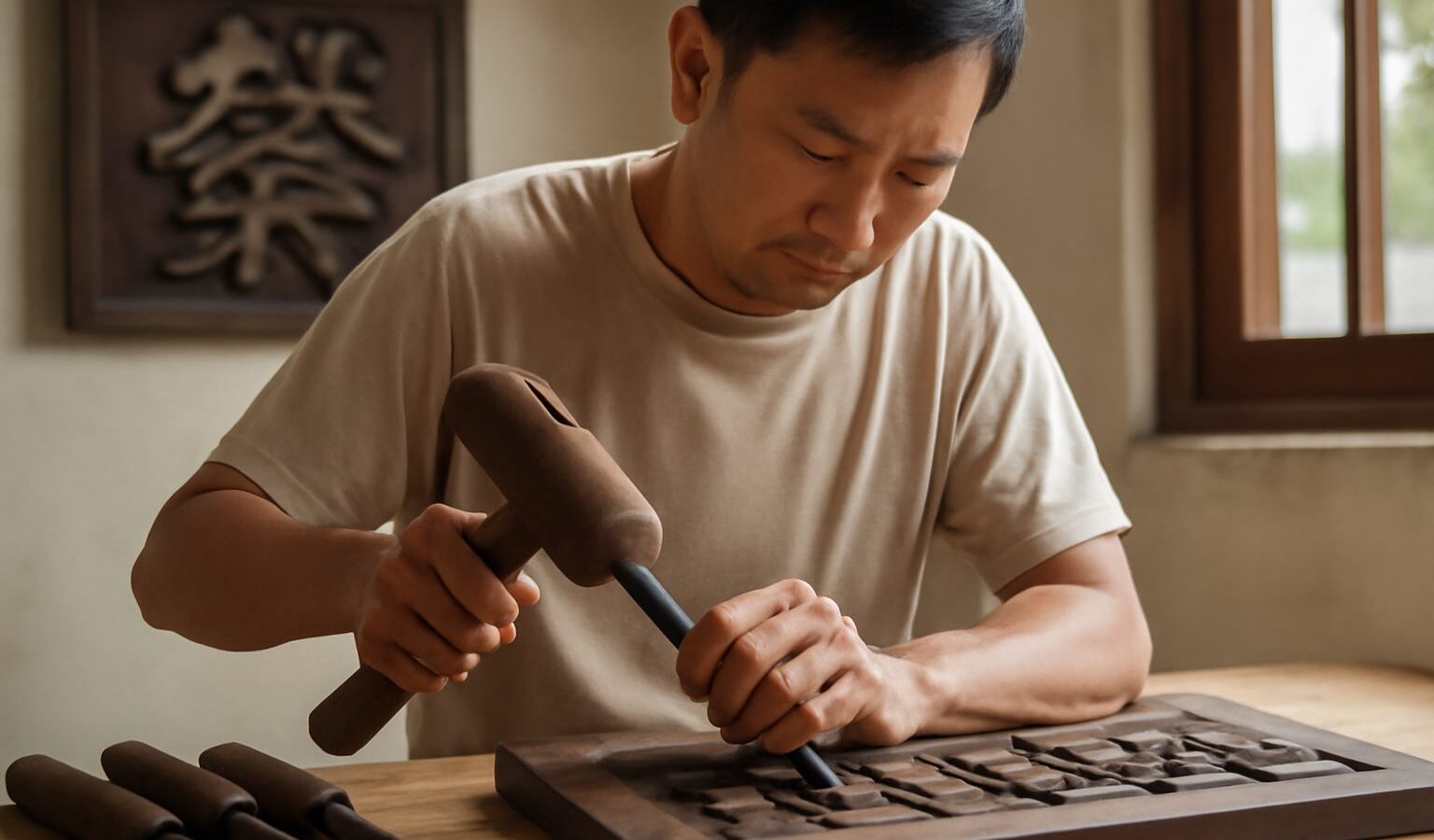 Traditional Signboard Carving in Singapore