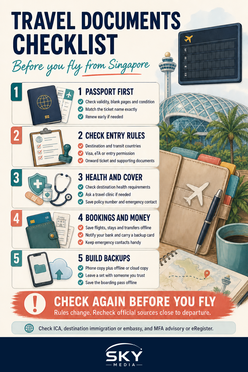 Travel Documents Checklist infographic