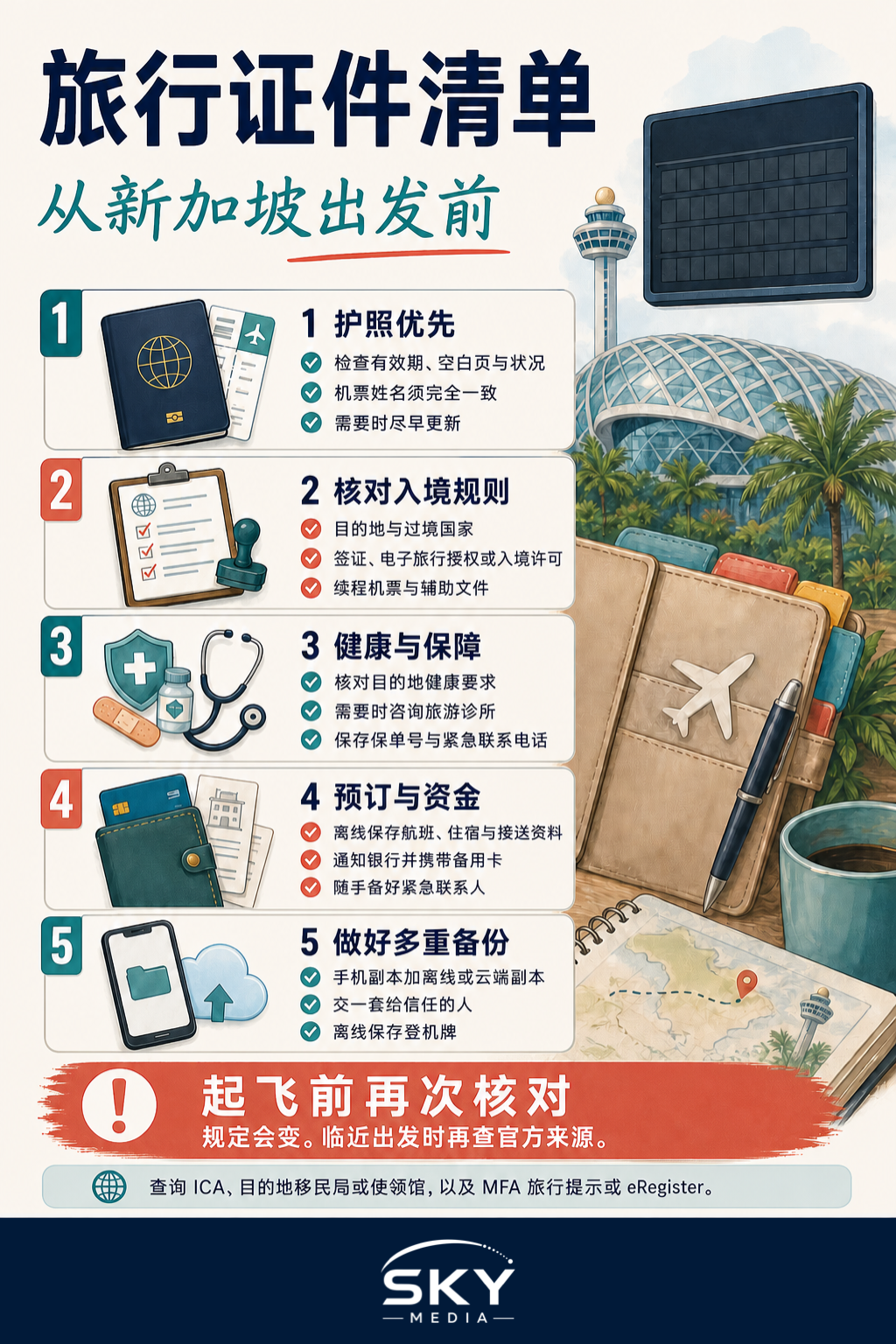 旅行证件清单信息图