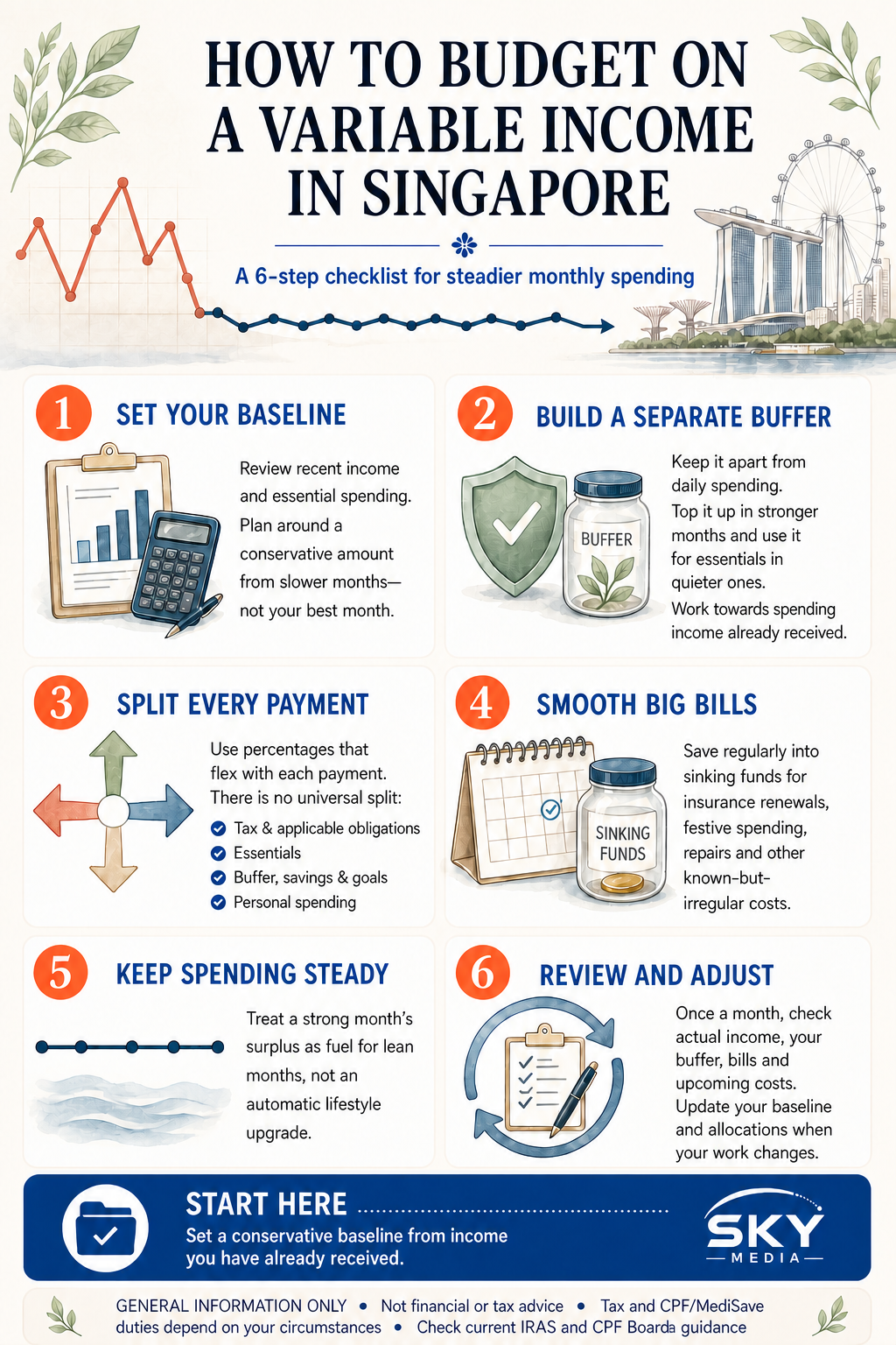 How to Budget on a Variable Income in Singapore infographic