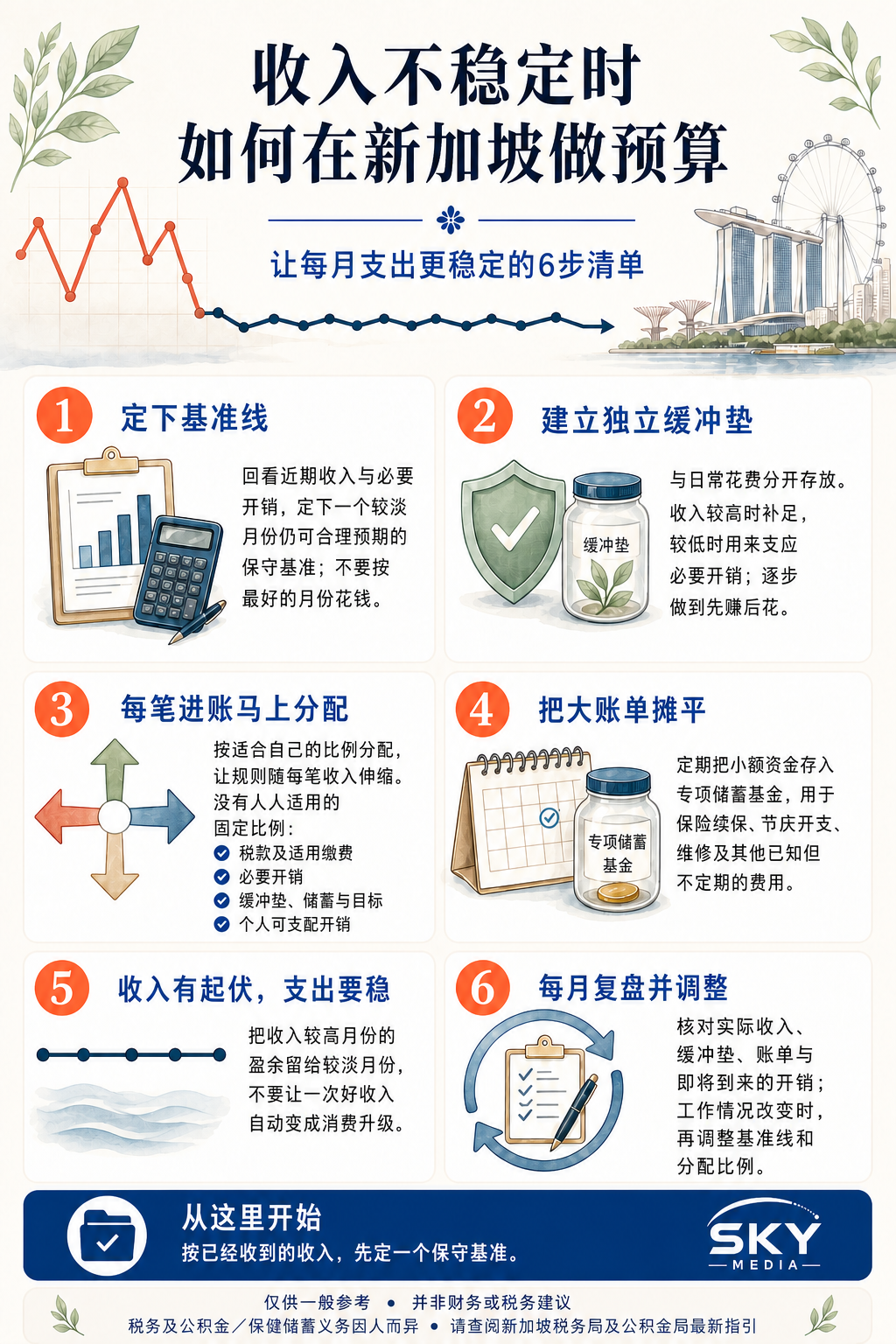 收入不稳定时如何在新加坡做预算信息图